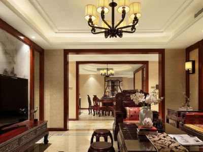 宏润达上城136平三居室中式风格装修案例