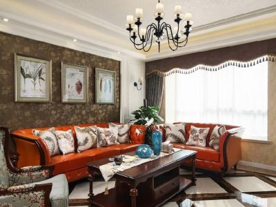 隆腾公元壹号142平三居室美式田园风格装修案例