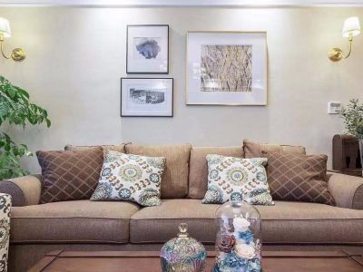 成都银泰中心华悦府美式三居105平米装修案例