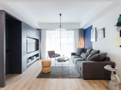 金融街融景城简约风格122平米三居室装修效果图案例