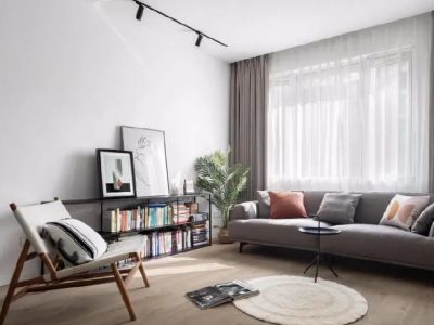 金地自在城现代风格80平米二居室装修效果图案例