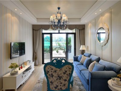 绿地中心125平米地中海田园风格三居装修案例