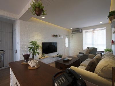 华楠半岛65平米一居室田园怀旧风格装修案例