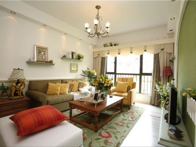 上东阳光美悦林90平米二居温馨田园风格装修案例