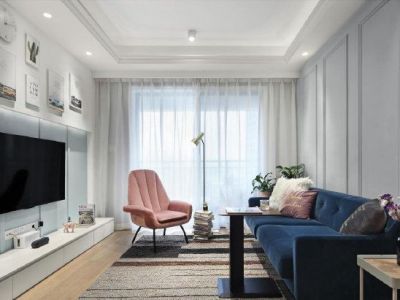 成龙花园北欧风格112平米三居室装修案例