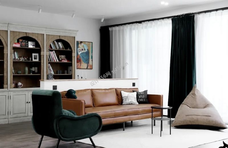 现代风格130平米三居室客厅沙发布置装饰设计效果图