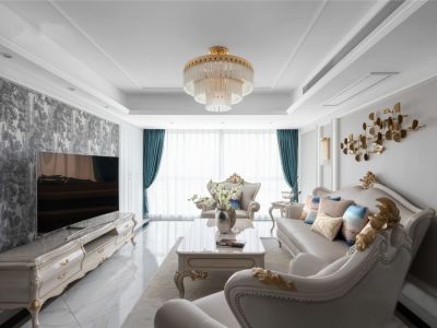 天昱凤凰城135平米简欧风格三室两厅装修案例