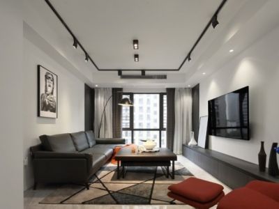 首钢铂鹭风华现代风格130平米三居室装修设计案例