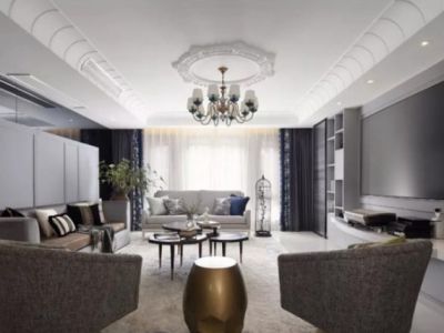 融创·紫泉枫丹混搭风格130平米三居室装修设计图案例