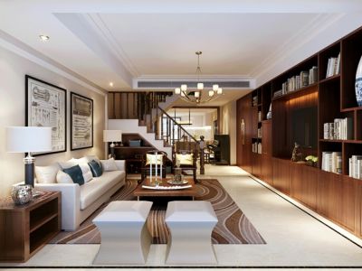 四海逸家247.3㎡复式现代简约装修案例