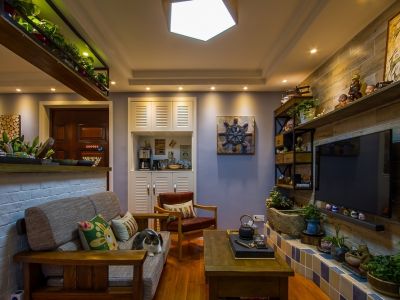 中德英伦联邦106㎡三居室美式风格装修案例