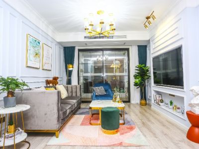 花涧坊110平三居室混搭风格装修案例