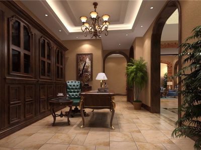 保利公园198美式350平米别墅装修案例