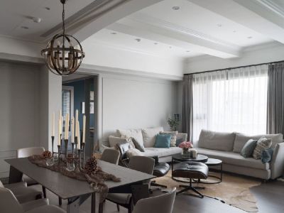 融创云湖十里132平米美式风格装修案例