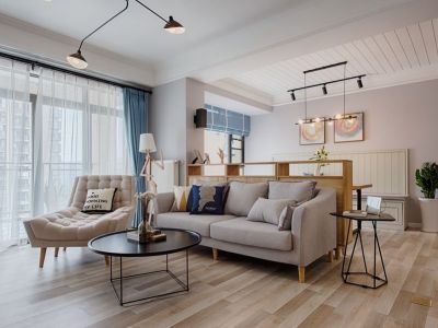 仁恒滨河湾125㎡三居室北欧风格装修案例