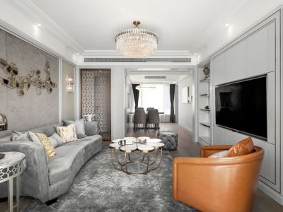 滨江和城95.6㎡三居室现代风格装修案例