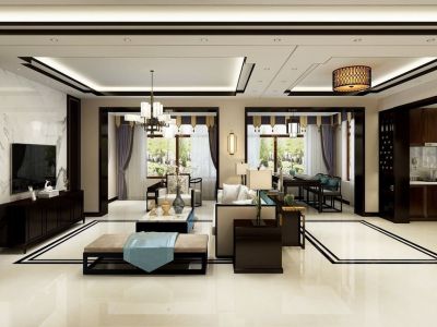 成都文儒德184㎡四居室新中式装修案例