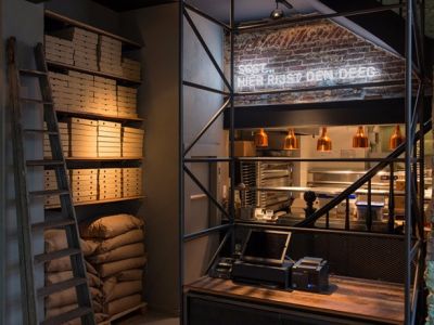 披萨店美式风格90平米装修效果图案例