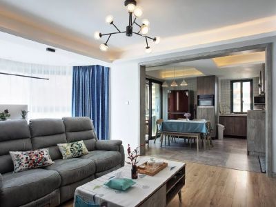 天星花园90平二居室混搭风格装修案例