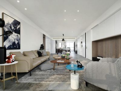 明信仕林府现代风格120平米三居室装修案例