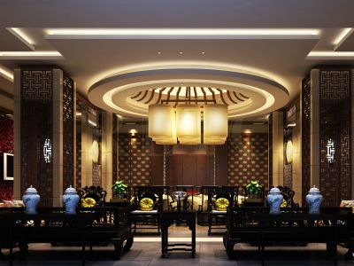 商务酒店1700平中式风格装修案例