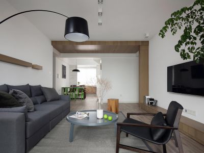 乐天圣苑北欧风格136平米三居室装修案例