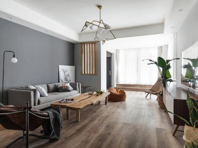 蜀镇观澜湖北欧风格133平米三居室装修案例