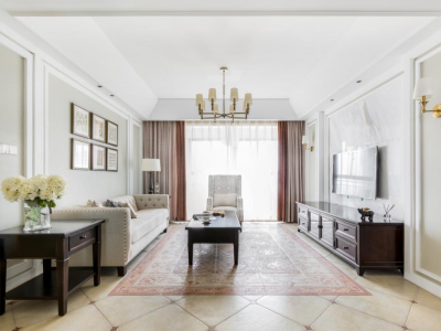 盛世草堂美式风格130平米三居室装修案例