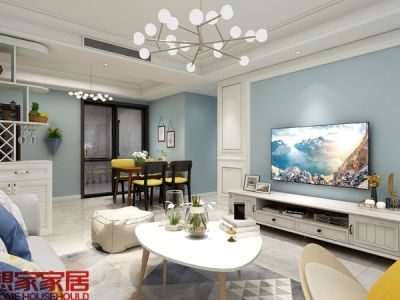 君河湾观邸125㎡简美式风格装修案例