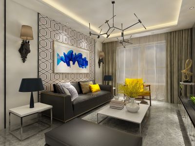 万科江上明月130平现代风格装修案例