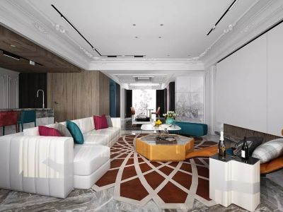 金融街融府现代风格115平米装修案例