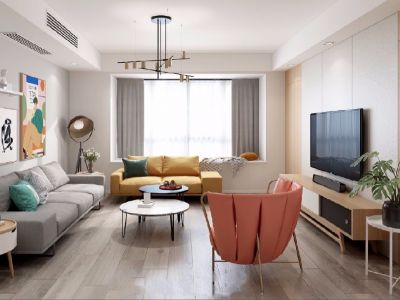 复地君屿墅100平米北欧三居室装修案例