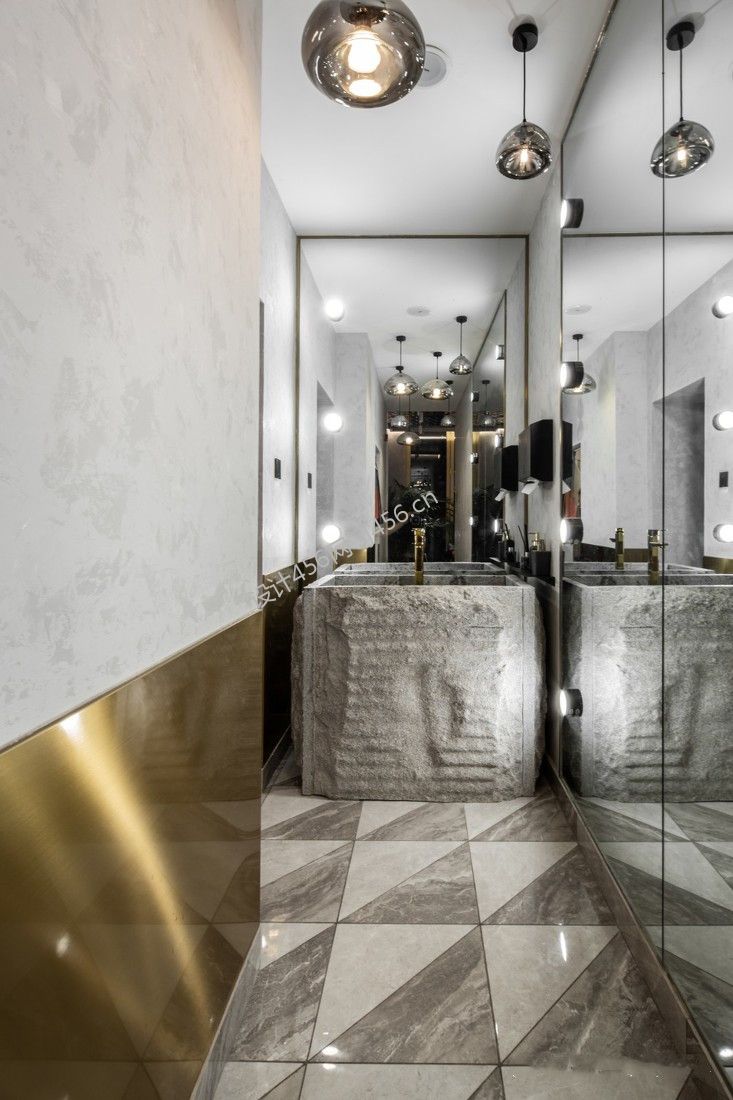 轻奢风格900平米火锅店洗手台装修效果图