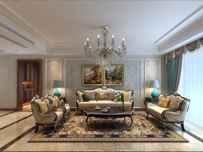 玲珑郡146平米四室户欧式风格装修案例