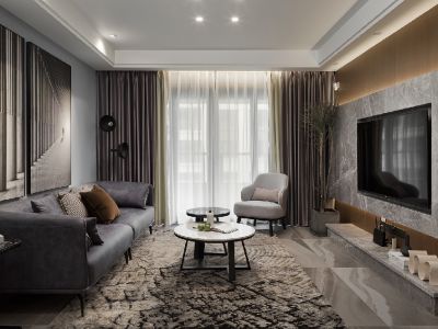 尚都外滩新天地121平三居室现代简约风格装修效果图