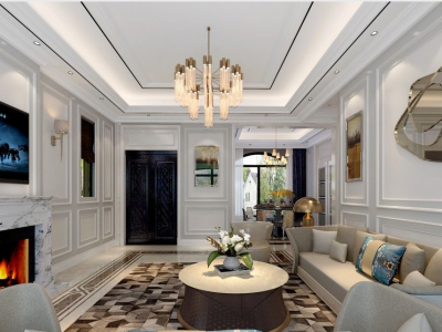 成都A区锦外170平四居室美式风格装修案例