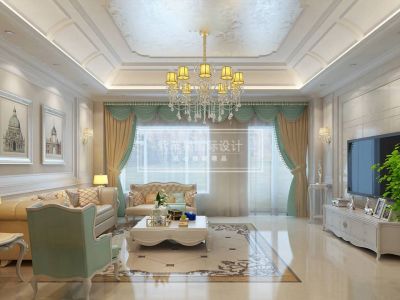 复地花屿城别墅560平欧式风格装修案例
