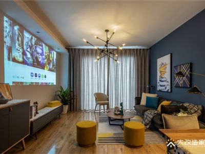 西蜀御景北欧风格128平米三室两厅装修案例