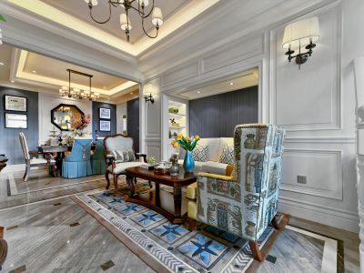 融创万达文旅城欧美风格150平米四室两厅装修案例