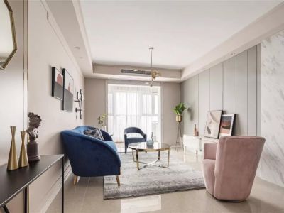 天地源水墨江山混搭风格130平米三居室装修效果图案例