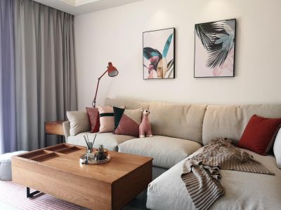 万科理想城90平米三室两厅两卫现代北欧装修案例