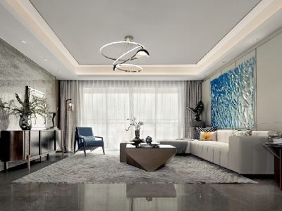 万科鹅岭峯现代风格145平米三居室装修效果图案例