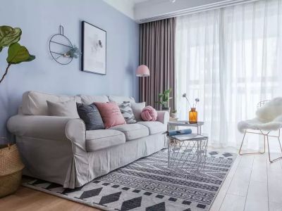 保利紫薇花语124平米四居北欧简约风格装修案例