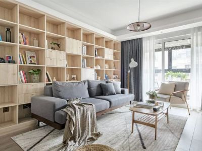 万科金润华府85平米小三房原木简约风格装修案例