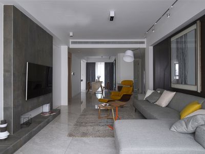 珠光御景西园简约风格113平米三室两厅装修案例