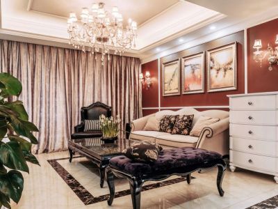 万科翡翠云图新古典风格130平米三室两厅装修案例