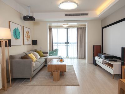 翡翠公园简约风格118平米三室两厅装修案例