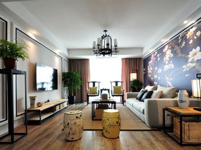 中海寰宇时代简约中式112平米三室两厅装修案例