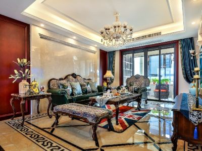 金科·博翠天宸欧式风格138平米三居室装修设计案例