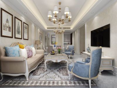 金地格林云上现代风格90平米二居室装修案例